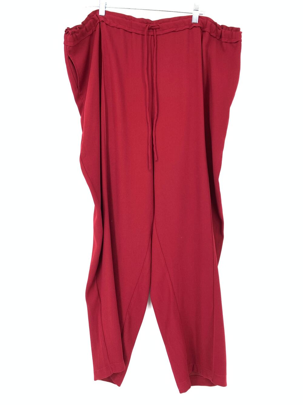ELOQUII Pants Women's Plus Size 22 Drawstring Side Pockets Red Tapered Leg